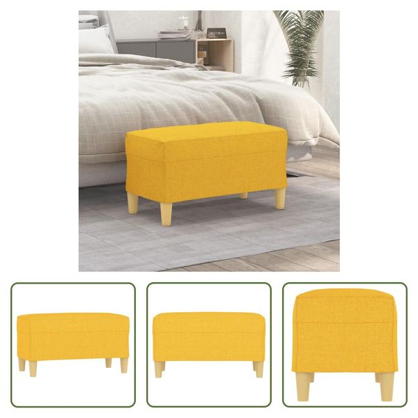 The Living Store Panca Giallo Chiaro 70X35X41 Cm Tessuto-image