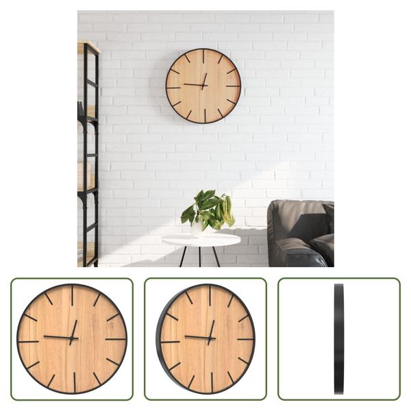 The Living Store Orologio Da Parete Marrone Ø39 Cm Materiale Ferro E Legno-image