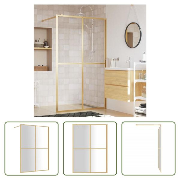 The Living Store Schermo Doccia Per Cabina Doccia Esg In Vetro Trasparente Golden 140X195Cm-image