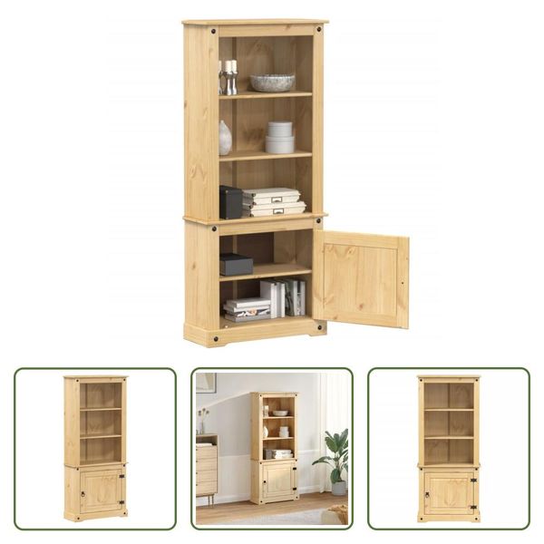 The Living Store Credenza 74X38X170 Cm Massivholz Kiefer-image