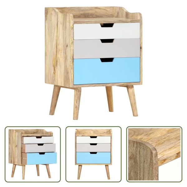 Comodino The Living Store 47 X 35 X 63 Cm In Legno Massiccio Di Mango-image