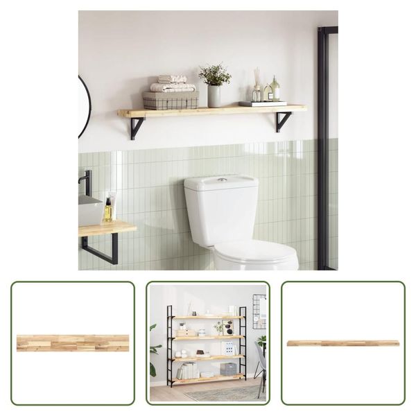 The Living Store Piano Tavolo 120X20X4 Cm Rettangolare In Legno Massiccio Di Acacia-image