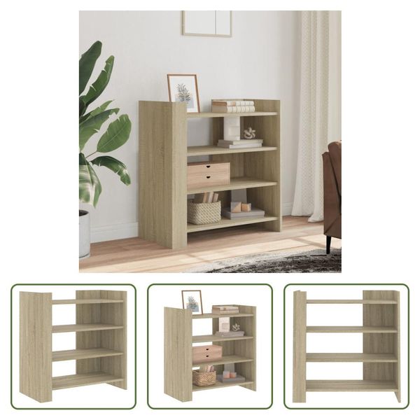 The Living Store Credenza Rovere Sonoma 73,5X35X75 Cm Materiale In Legno-image