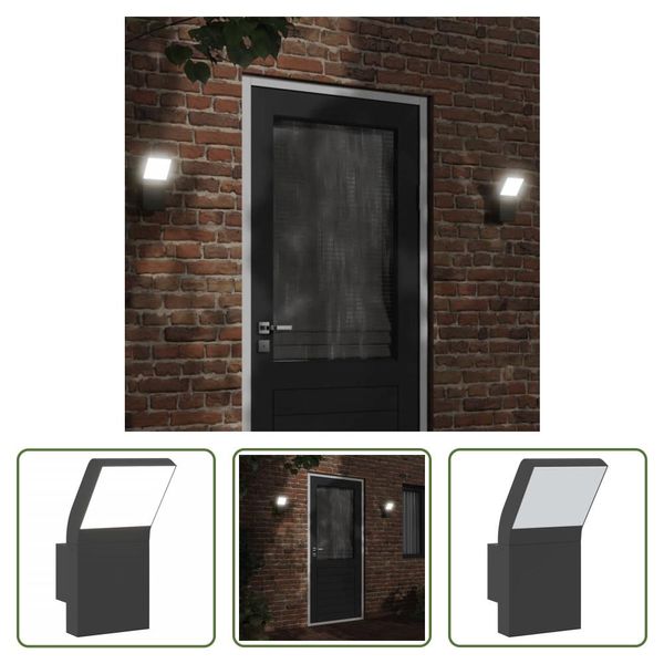 The Living Store Applique Da Esterno A Led In Alluminio Pressofuso Nero-image