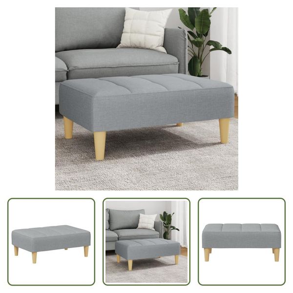 The Living Store Sgabello Grigio Chiaro 77X55X31 Cm Tessuto-image