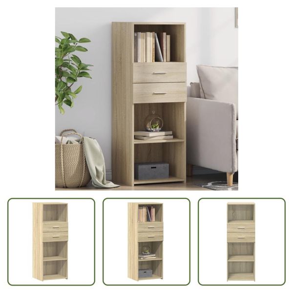 The Living Store Credenza Sonoma Rovere 45X42,5X124 Cm Materiale In Legno-image