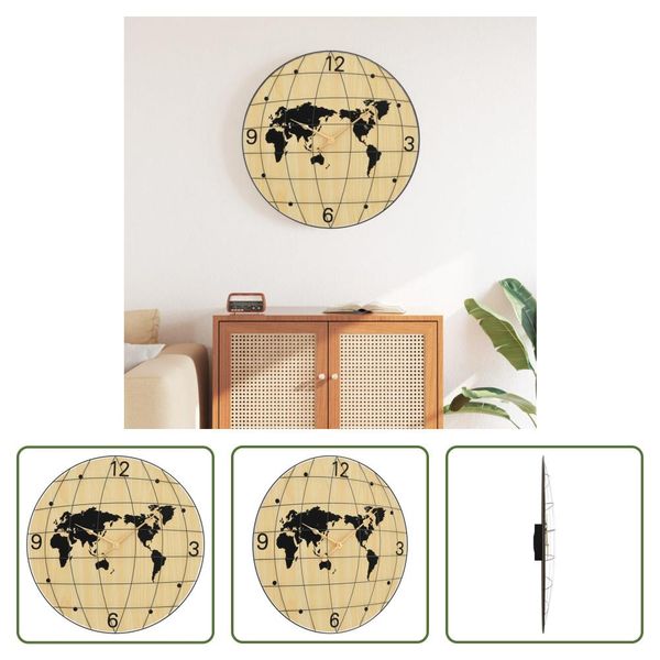 The Living Store Orologio Da Parete Giallo E Nero Ø50 Cm Materiale A Base Di Legno-image