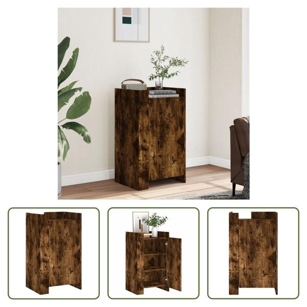 The Living Store Credenza Rovere Fumé 45X35X75 Cm Materiale Legno-image