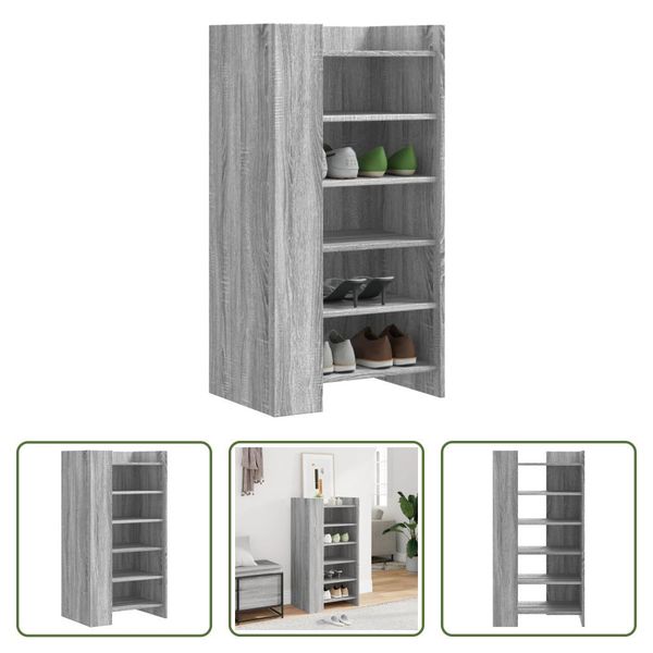 The Living Store Scarpiera Grey Sonoma 52X37,5X100 Cm Materiale In Legno-image