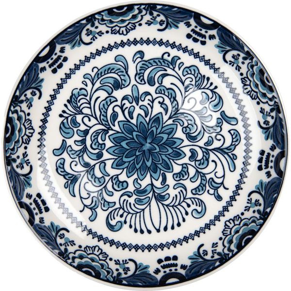 Piatto Da Colazione Clayre & Eef Ø 21X3 Cm In Ceramica Bianca Blu-image