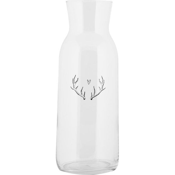 Clayre & Eef Caraffa 1000 Ml Vetro Trasparente Antler-image
