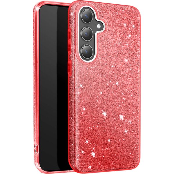 Avizar, Cover Scintillante Samsung S24 Plus / S25 Plus - Ultrasottile E Antiurto, Rosso-image