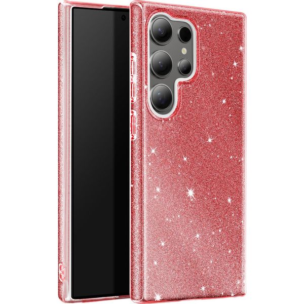 Avizar, Custodia In Silicone Scintillante Per Samsung S24 Ultra - Ultrasottile E Antiurto, Rosso-image