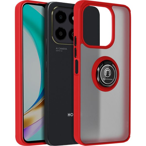 Avizar, Custodia Per Cellulare Per Honor X6B Anello In Metallo, Supporto Video, Rosso-image