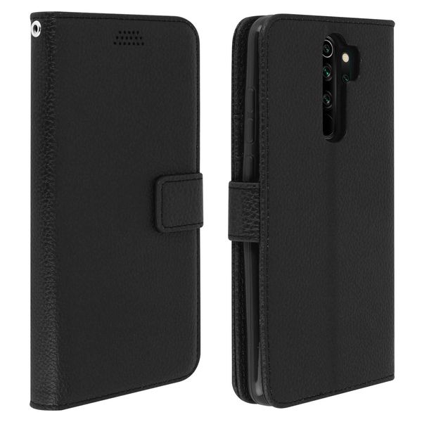 Avizar, Xiaomi Redmi Note 8 Pro Flip Cover Con Slot Per Schede E Funzione Stand, Nero-image
