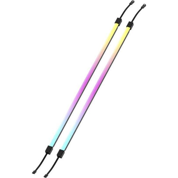 Corsair LS430 Aurora Strisce Di Luce Rgb 430Mm - 2X Strisce Di Led Rgb A Diffusione Magnetica - +5V Testa Argb O Controller Corsair Icue - Cavo Adattatore Argb A Icue A 3 Pin Incluso-image