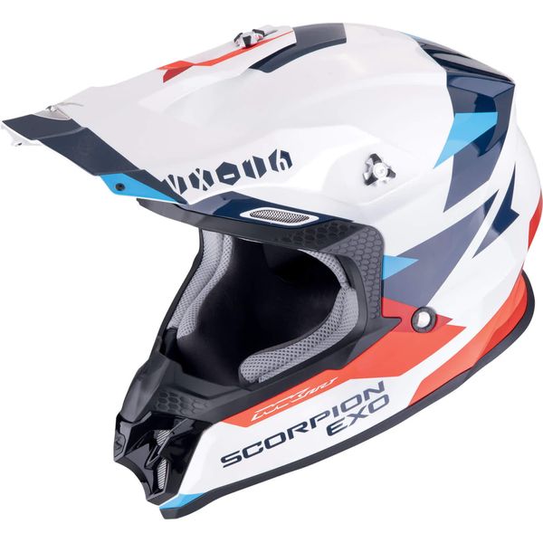 Casco Motocross Scorpion VX-16 Evo Air Rod, Bianco/Rosso/Blu, M (57/58)-image