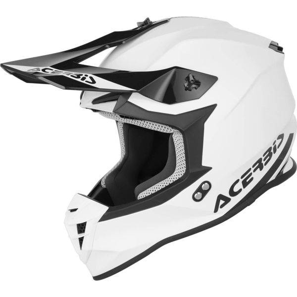 Casco Da Motocross Acerbis Linear Solid, Bianco/Nero, Xl (61/62)-image