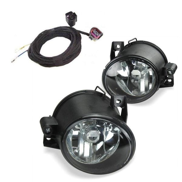 Fari Fendinebbia Vetro Chiaro H3 Lampadine + Cablaggio Per Vw Polo 9N 2001-2005-image