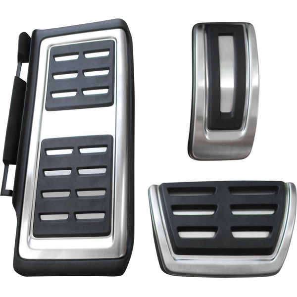 Pedaliera Sportiva + Poggiapiedi (Automatico) In Nero / Argento Per Seat Ateca Leon Iii 5F Skoda Octavia Iii 5E-image