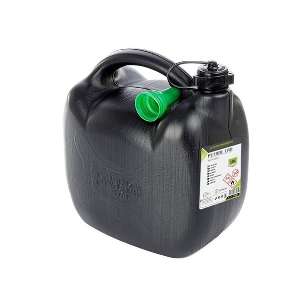 Tanica Di Plastica Per Carburante, 10L, Ovale, Nera-image