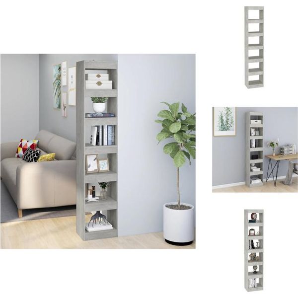 Vidaxl Libreria/Divisorio Grigio Cemento 40X30X198 Cm - Librerie E Scaffalature-image