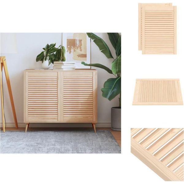 Vidaxl Armadio Ante A Doghe Design 2 Pezzi 69X49,4 Cm Legno Massiccio - Ante Armadio-image