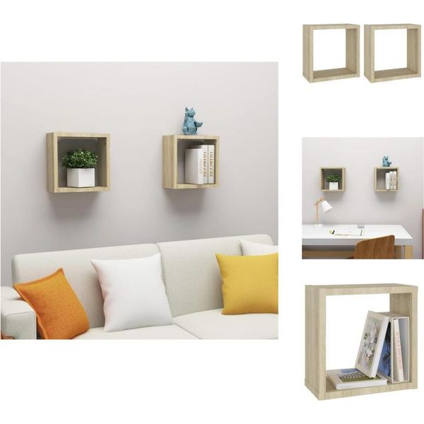 Vidaxl Mensole A Cubo 2 Pezzi Rovere Sonoma 30X15X30 Cm - Mensole A Muro-image