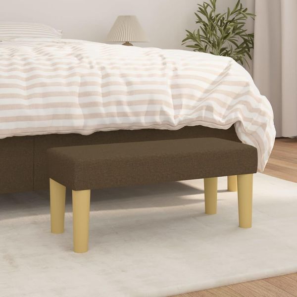 The Living Store Panca Marrone Scuro 70X30X30 Cm In Tessuto-image