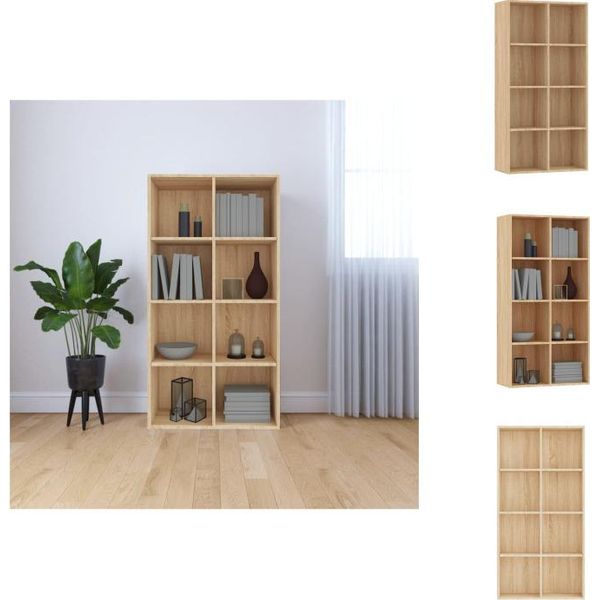 Vidaxl Libreria/Seduta Sonoma Rovere 66×30×130 Cm Materiale A Base Di Legno - Librerie E Librerie-image