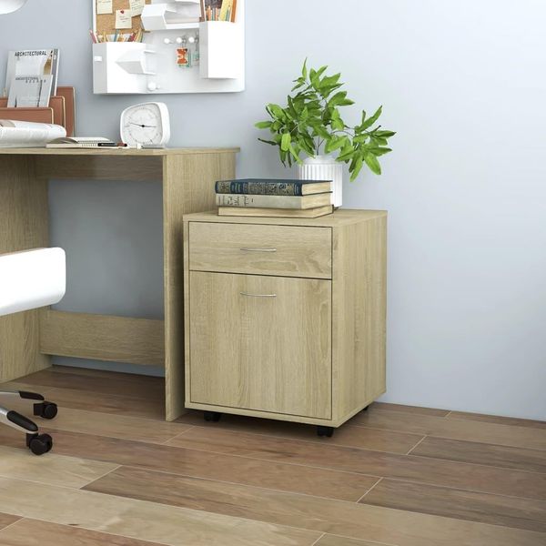 The Living Store Armadio A Rotelle Rovere Sonoma 45X38X54 Cm Materiale Legno-image