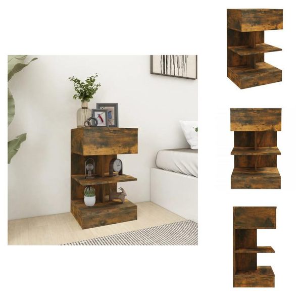 Vidaxl Comodino Rovere Fumé 40X35X65 Cm Materiale A Base Di Legno - Comodini-image