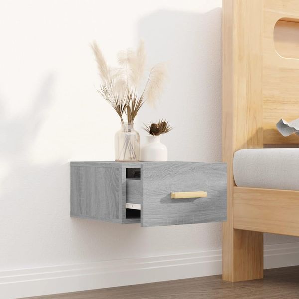 The Living Store Comodino A Parete Grey Sonoma 35X35X20 Cm-image