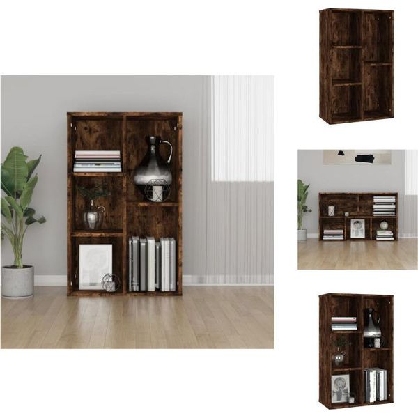 Vidaxl Libreria/Sideboard Rovere Fumé 50X25X80 Cm Materiale A Base Di Legno - Librerie E Scaffali-image