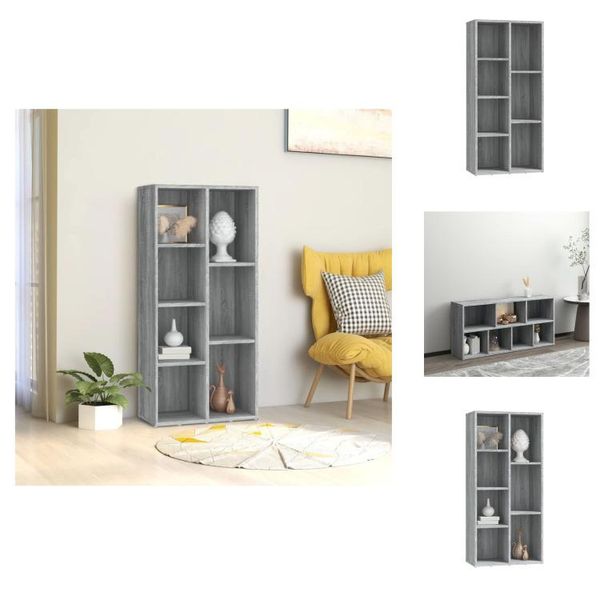 Vidaxl Libreria Grigio Sonoma 50X25X106 Cm - Librerie E Scaffalature-image