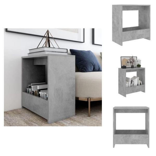 Vidaxl Tavolino In Cemento Grigio 50X26X50 Cm Materiale A Base Di Legno - Tavolini-image