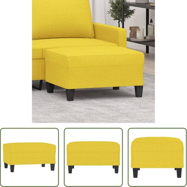 The Living Store Sgabello Giallo Chiaro 70X55X41 Cm Tessuto-image