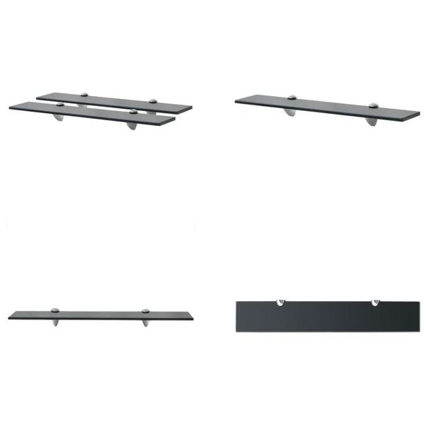 Vidaxl Mensole Galleggianti 2 Pz. Vetro 60X10 Cm 8 Mm - Mensola Galleggiante - Mensole Galleggianti - Mensola A Muro - Mensole A Muro-image