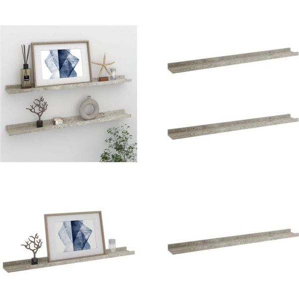 Vidaxl Mensole Da Parete 2 Pz. Grigio Cemento 80X9X3 Cm - Mensole Da Parete - Mensole Da Parete - Mensole Da Parete - Mensole Da Parete - Mensole Da Parete-image