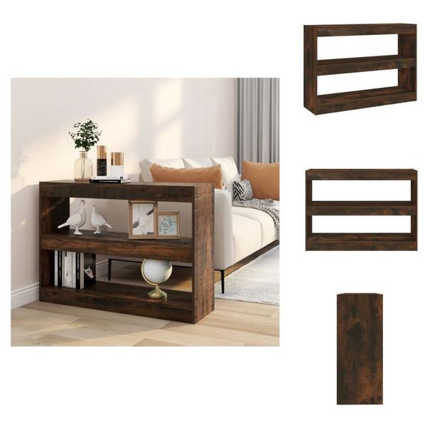 Vidaxl Libreria/Divisorio In Rovere Fumé 100X30X72 Cm - Librerie E Scaffali-image