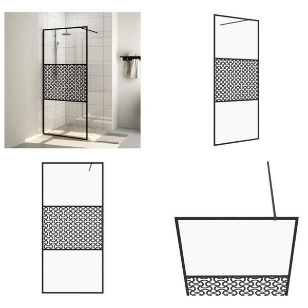 Vidaxl Schermo Doccia Per Cabina Doccia Con Vetro Trasparente Esg 90X195 Cm - Schermo Doccia - Schermi Doccia - Cabina Doccia - Docce Walk-In-image