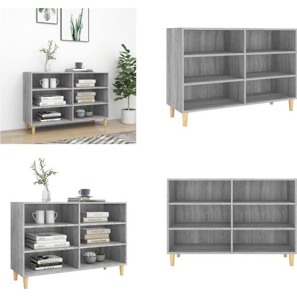 Vidaxl Credenza Grigio Sonoma 103,5X35X70 Cm Materiale A Base Di Legno - Credenza - Credenza - Mobile Laterale - Libreria-image