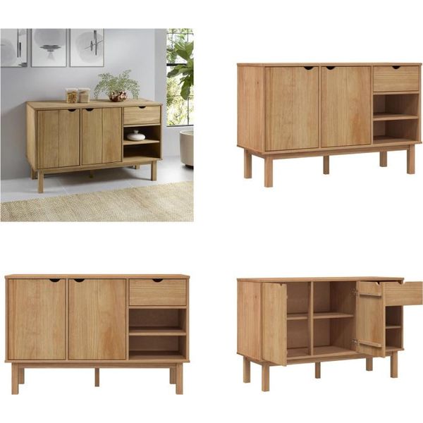 Vidaxl Credenza Otta 114X43X73,5 Cm In Pino Massiccio - Credenza - Credenze - Cassettiera - Credenza-image