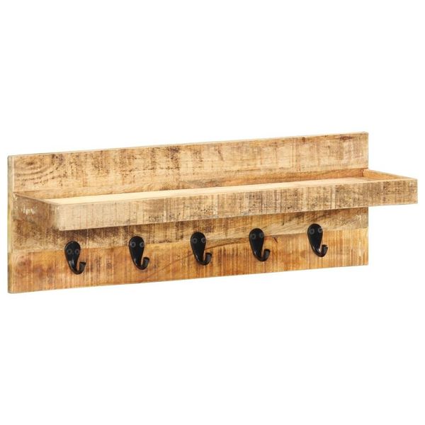 The Living Store Appendiabiti Da Parete 60 X 15 X 20 Cm Legno Massiccio Di Mango Grezzo-image