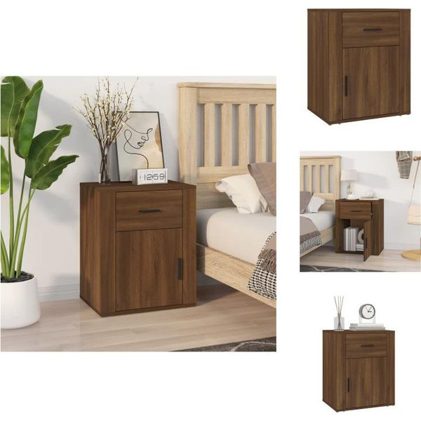 Vidaxl Comodino Marrone Effetto Rovere 50X36X60 Cm Materiale Legno - Comodini-image