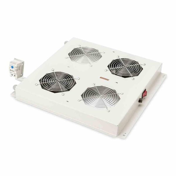Digitus DN-19 FAN-2-N - Inserto Ventilatore A Rack Con Termostato (2 Ventilatori) - Grigio Chiaro, Ral 7035 - 48,3 Cm (19") (DN-19 FAN-2-"-image