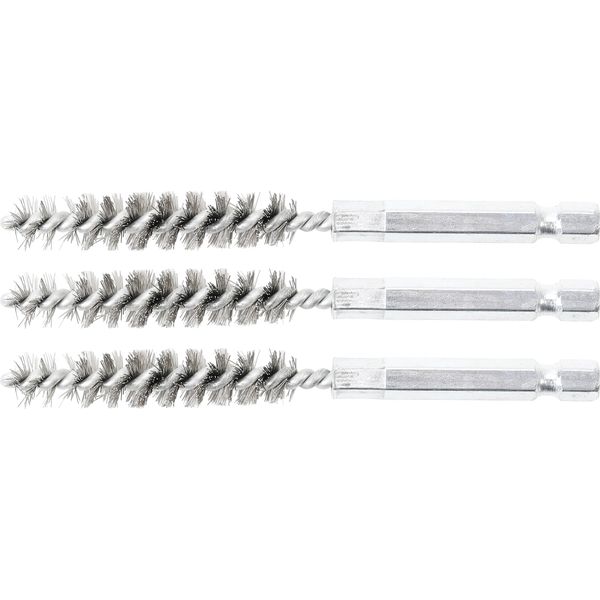 Bgs Spazzola In Acciaio 10 Mm Esagono Esterno 6,3 Mm (1/4") 3 Pezzi - 3078-10-S"-image