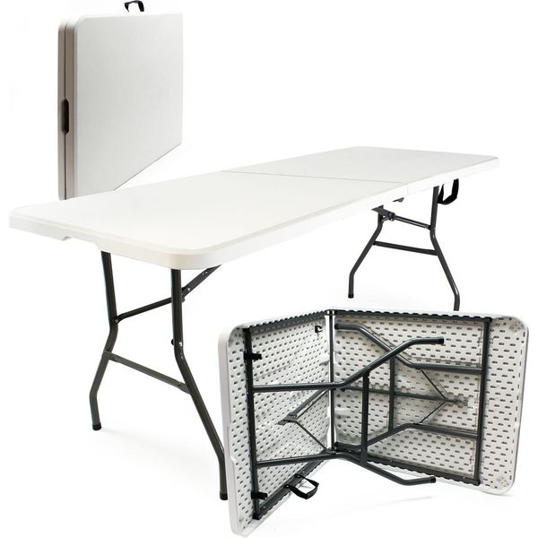 Tavolo Da Campeggio Pieghevole Wiltec 180X75X74 Cm Tavolo Pieghevole Con Maniglia Di Trasporto Tavolo Da Festa Tavolo Da Birra Tavolo Da Giardino Tavolo Da Buffet Set Tenda Da Birra Tavolo Da Campeggio Pieghevole-image