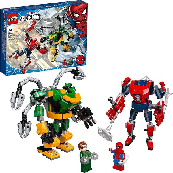 Lego 76198 Marvel Mech Duel Tra Spider-Man E Doctor Octopus Con Figure D'azione Dei Supereroi-image