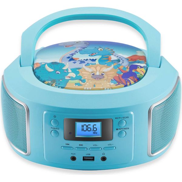 Lettore Cd Portatile Cyberlux | Lettore Cd Per Bambini | AUX-IN | Porta Usb | Radio CD/MP3 | Radio Per Bambini | Radio Cd | Impianto Stereo | Boombox | Verde-image